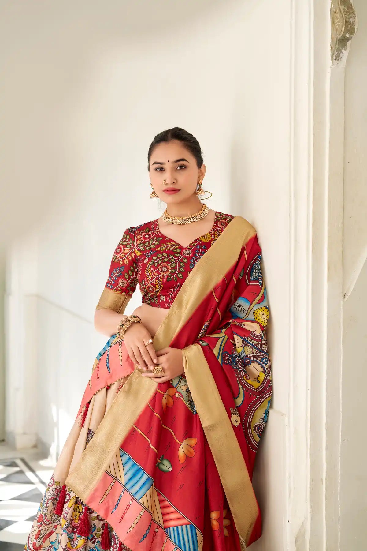 Dola Silk Kalamkari Print Lehenga choli