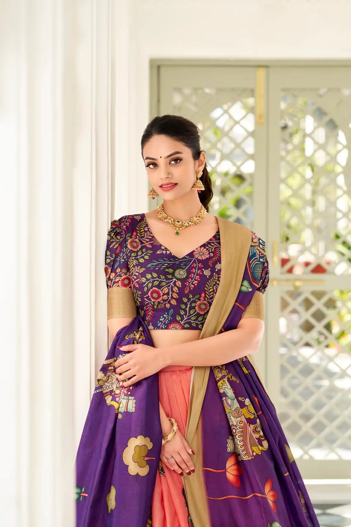 Dola Silk Kalamkari Print Lehenga choli