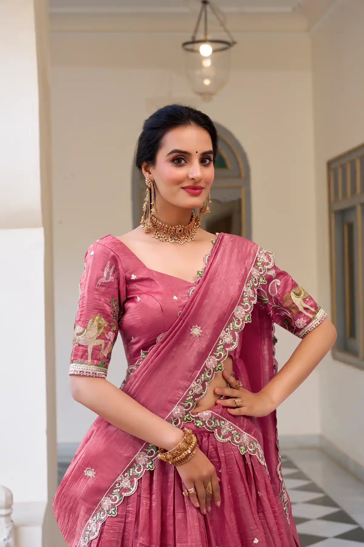 Heenal Sequins and Thread Embroidery Work Lehenga Choli