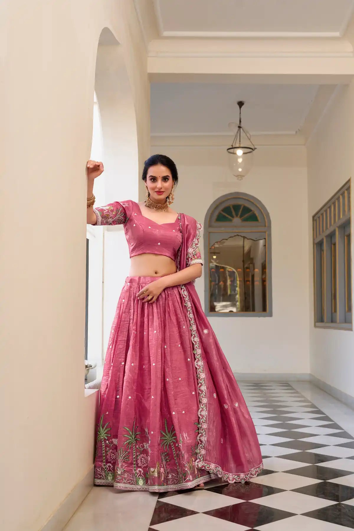 Heenal Sequins and Thread Embroidery Work Lehenga Choli