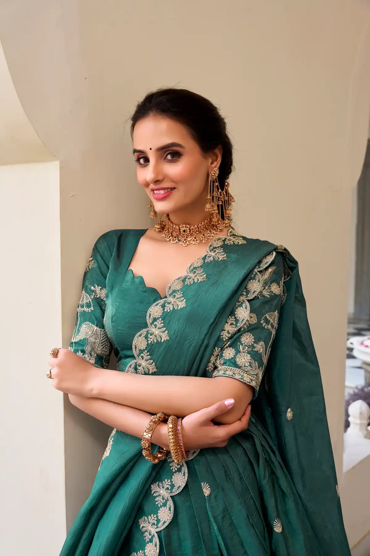 Heenal Sequins and Thread Embroidery Work Lehenga Choli