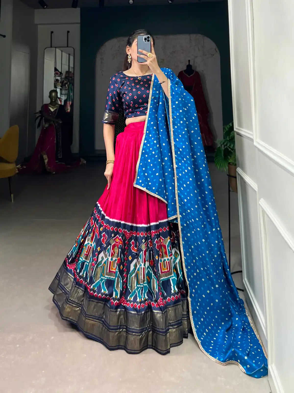 Dola Silk With Patola Print Lehenga choli