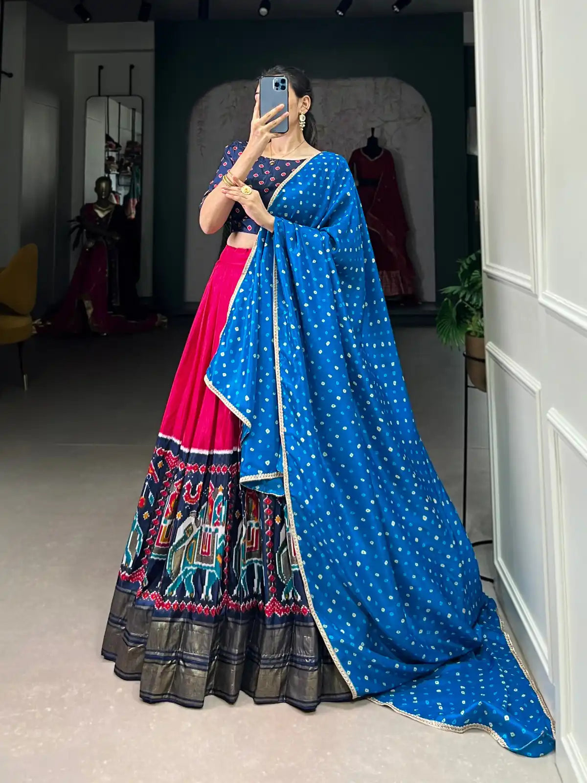 Dola Silk With Patola Print Lehenga choli