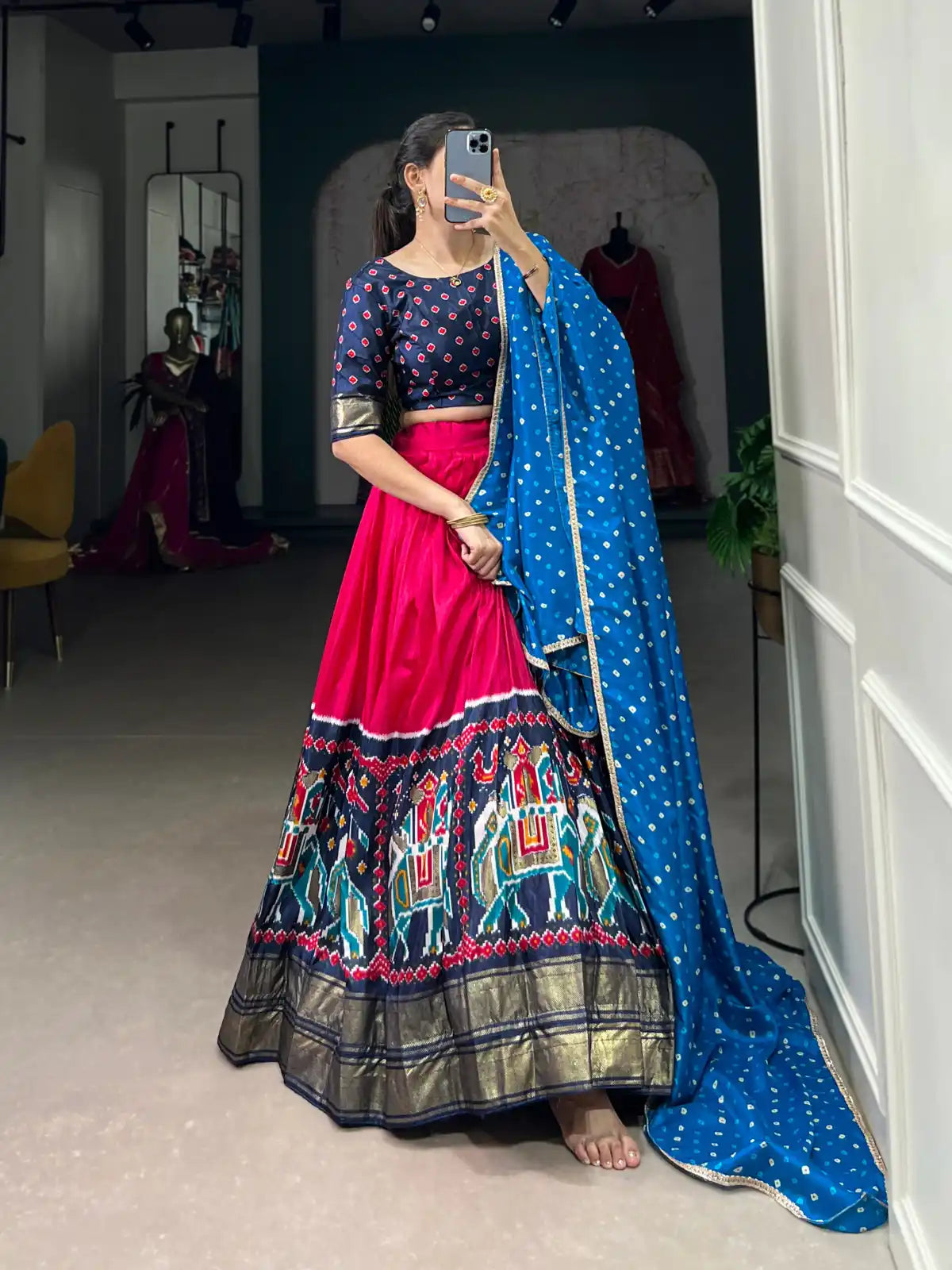 Dola Silk With Patola Print Lehenga choli